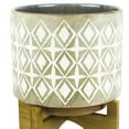 thumbnail image 5 of Sagebrook Home Geometric Patterned Planter on Wood Stand, 5 of 8
