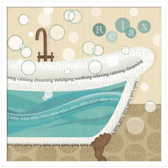 Amanti Art Bathroom Bubbles II Wood Framed Wall Art Print