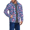 thumbnail image 2 of Uemuo Blue Flower Skull for Men's Fashion Full-zip Hoodies & Sweatshirts with Kangaroo Pocket, Zip-up Hooded Sweatshirt, Moisture Wicking & Breathable-Large, 2 of 5