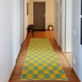 thumbnail image 1 of Checkers Game Decorative Rug, Geometric Grid Style Monochrome Squares in Traditional Game Board Design, Quality Carpet for Bedroom Dorm and Living Room, 6 Sizes, Pale Teal, by Ambesonne, 1 of 2