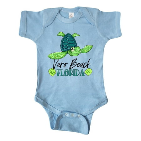

Inktastic Vero Beach Florida Happy Sea Turtle Gift Baby Boy or Baby Girl Bodysuit