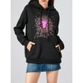 thumbnail image 3 of Women Halloween Hoodie, Long Sleeve Hooded Cobweb Spider Print Pullover Fall Tops with Pocket, 3 of 10