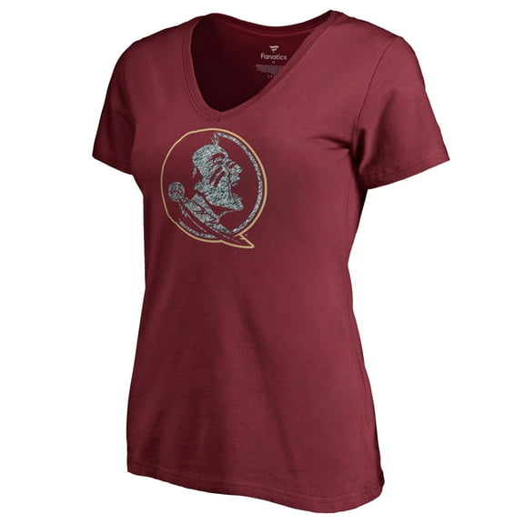 Women's Garnet Florida State Seminoles Static Logo V-Neck T-Shirt