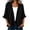 Black, variant on Women's Denim Jacket Open Front Ruffled Hem Lightweight Chambray Shirt Casual Layering Outerwear