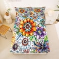 thumbnail image 5 of Erosebridal Watercolor Flowers Queen Sheet Sets,Retro Bohemian Floral Bed Set For Girl 4pcs, 5 of 6