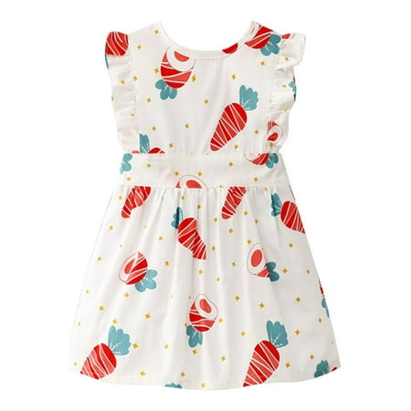 

Summer Dresses For Girls Toddler Kids Thin Watertightness Floral Sleeveless Dress Princess Dress For 4-5 Years