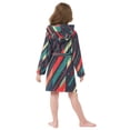 thumbnail image 7 of FORMRS Niños Bathrobe Unisex Hooded Robe Soft Plush Pajamas Sleepwear, Size 2-3T, Orange Abstract Lines, 7 of 7