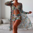 thumbnail image 2 of Traje de baño para mujer, bikini dividido de tres piezas, traje de baño sexy de cintura alta, traje de baño para mujer, pantalones cortos, 2 of 5