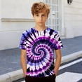 thumbnail image 2 of RTKFRFLM Boys Tie Dye T-Shirt Fashion Colorful Swirl Pattern Loose Fit Crewneck Short Sleeve Casual Play Tee 1-13Y, 2 of 4