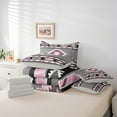thumbnail image 5 of Manfei Vintage Boho Bedding Sets Twin Size,Aztec Comforter Sets with Sheets,Bohemain Pink Geometric Bed in a Bag Twin Size,Breathable Room Decoration Reversible,7-Piece, 5 of 7