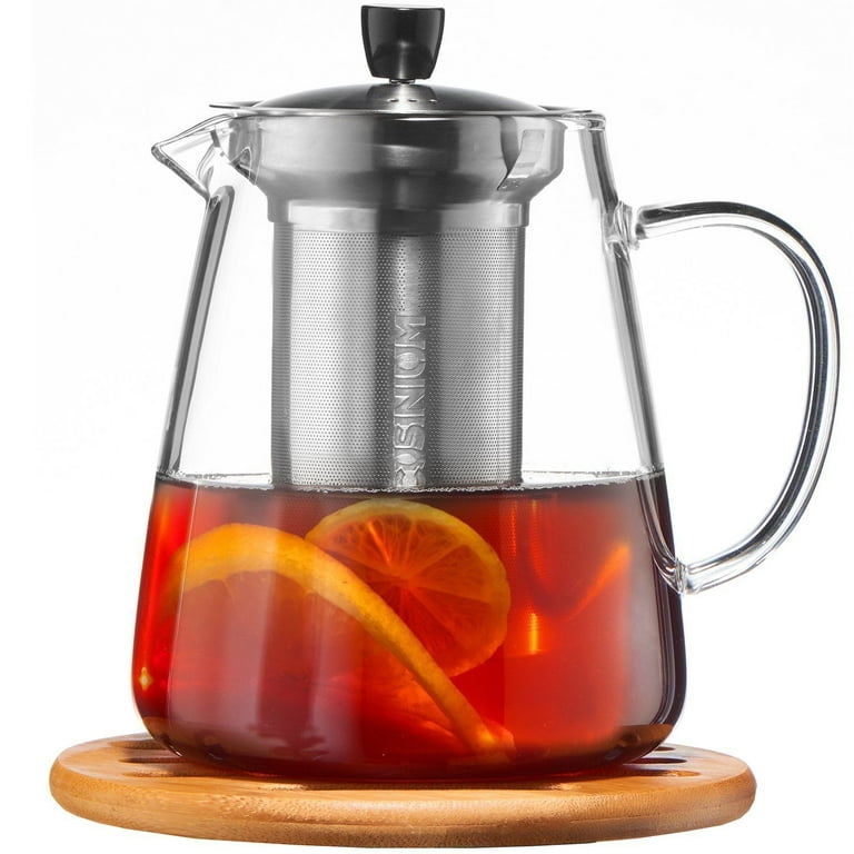 Pyrex teapot with glass infuser safe on stovetop to brew