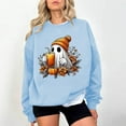 thumbnail image 2 of Lcziwo Womens Spooky Sweatshirt Crew Neck Ghost Graphic Cute Sweater Happy Halloween Spooky Season Tops Long Sleeve Casual Fashion 2025 Pullover Blue,XXL, 2 of 4