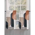 thumbnail image 3 of Boho Middle Century Tier Curtains 45 Inches Long, Abstract Modern Color Block Geometric Window Treatment Curtain Drapes, Window Half Privacy Curtains for Bedroom Bathroom, 42"x45", 2 Panels, 3 of 7