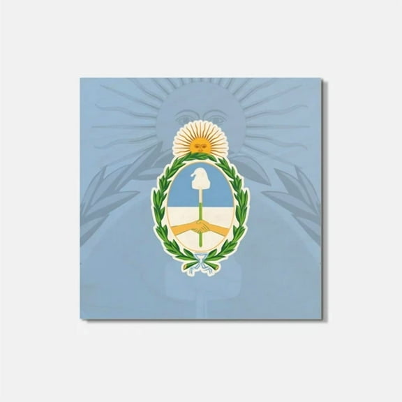Argentina Coat Of Arms 4'' X 4'' Square Wooden Coaster