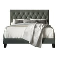 thumbnail image 3 of Home Design Daisy Twin Modern Upholstered Platform Bed Frame with Button Tufted Headboard, PU Gray Leather, Easy Assembly, 3 of 7