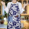 thumbnail image 6 of Pioneer Flower Floral Print Pattern Cotton Linen Apron with Pockets, Waterproof Adjustable, 33x27 Inch for Kitchen, Gardening, BBQ, Salon, 6 of 6