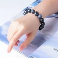 thumbnail image 6 of Pietersite Stone Beads Bracelet Certified Pietersite Namibia Chatoyant Gemstone Crystal,Blue,10MM Beads, 6 of 6