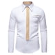 thumbnail image 2 of Blusa y camisa de manga larga con cuello vuelto para hombre, informal, a la moda, con botones sólidos, de poliéster, de manga larga y cuello vuelto., 2 of 9
