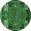 thumbnail image 1 of Ahgly Company Indoor Round Persian Emerald Green Traditional Area Rugs, 3' Round, 1 of 4