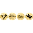 thumbnail image 2 of Darling Souvenir DIY Twins Baby Shower Theme&nbsp;Stickers chocolate&nbsp;Candy Labels 190 Pcs-Glitter Gold, 2 of 2