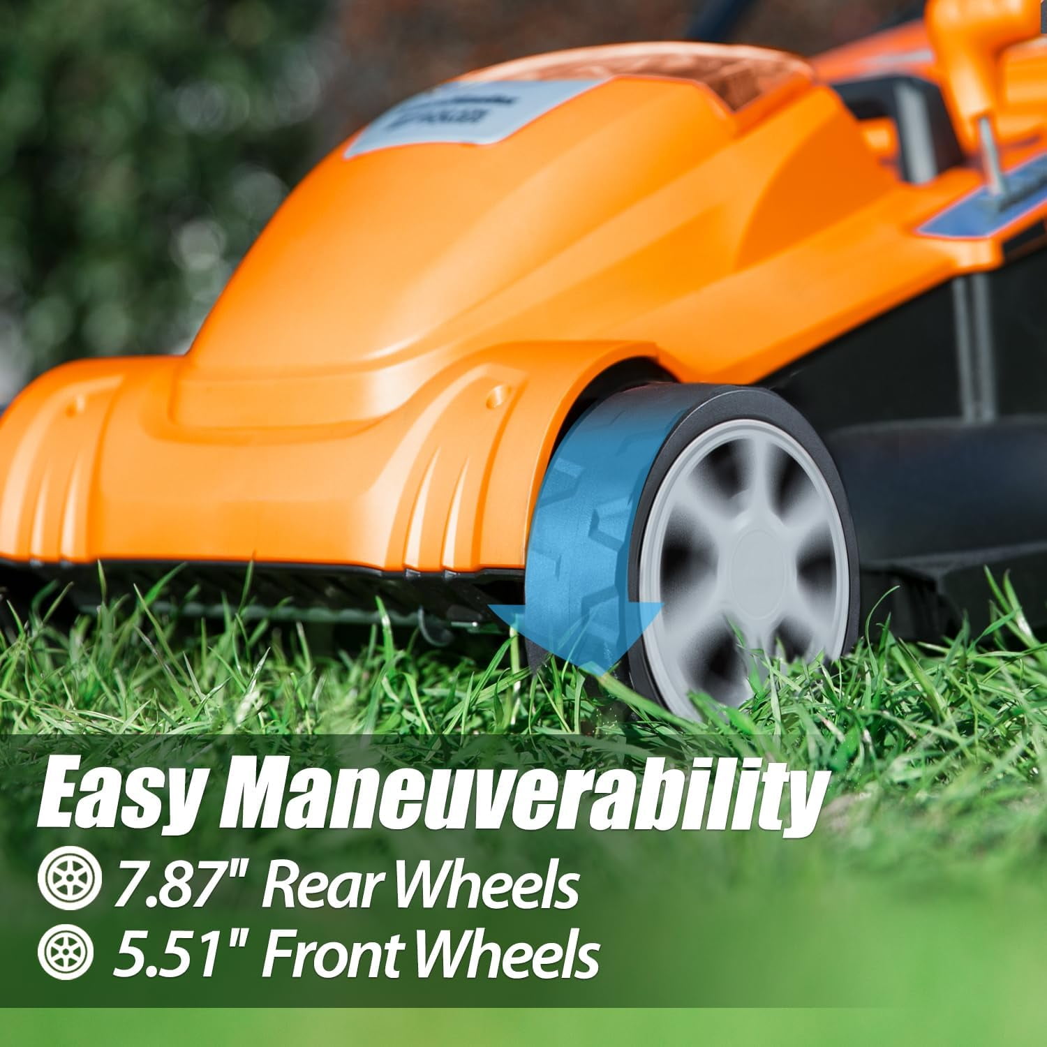 LawnMaster CLMF4817E 48V MAX Brushless Mower with 2X24V MAX 4.0Ah Battery and a Dual Charger