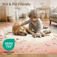 thumbnail image 4 of ODIKA 5'x7' Washable Area Rug Easy Care, Non-Shedding, Pet Friendly, Pink Cottagecore Boho Vintage Retro Whimsical Beige Maximalist for Small Living Room, Bedroom, 4 of 7