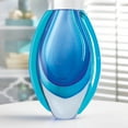 thumbnail image 2 of Home Decorative Indoor Ocean Blue Art Glass Vase - 5.5"Lx2.5"Wx8.5"H, 2 of 4