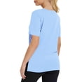 thumbnail image 4 of Horkkom Workout Tops for Women V Neck Solid Color Short Sleeve Tops Summer Gym Athletic Tops L, 4 of 6