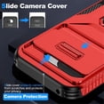 thumbnail image 4 of For Google Pixel 9A Slim Fit Shockproof Hybrid with Slide Camera Cover & Rotated Ring Kickstand, [Military-Grade] Phone Case For Google Pixel 9A 6.3",Red,For Google Pixel 9A, 4 of 8