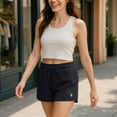 thumbnail image 4 of Dalix Astronaut Embroidered Shorts Washed Soft Fleece Relaxed Drawstring Pocket Fit Lounge Womens in Black XS X-Small, 4 of 5