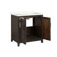 thumbnail image 3 of 31 Inch Distressed 2 Door Single Bathroom Vanity, Brown and White- Saltoro Sherpi, 3 of 5