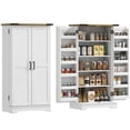 thumbnail image 1 of HOMCOM Kitchen Pantry Storage Cabinet with Adjustable Shelves Cream White, 1 of 10