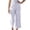 *White, variant on ClodeEU Women's Linen Blend Drawstring Wide Leg Cropped Pant , Loose Fit Casual Straight Leg Pant White,Womens Plus XXL