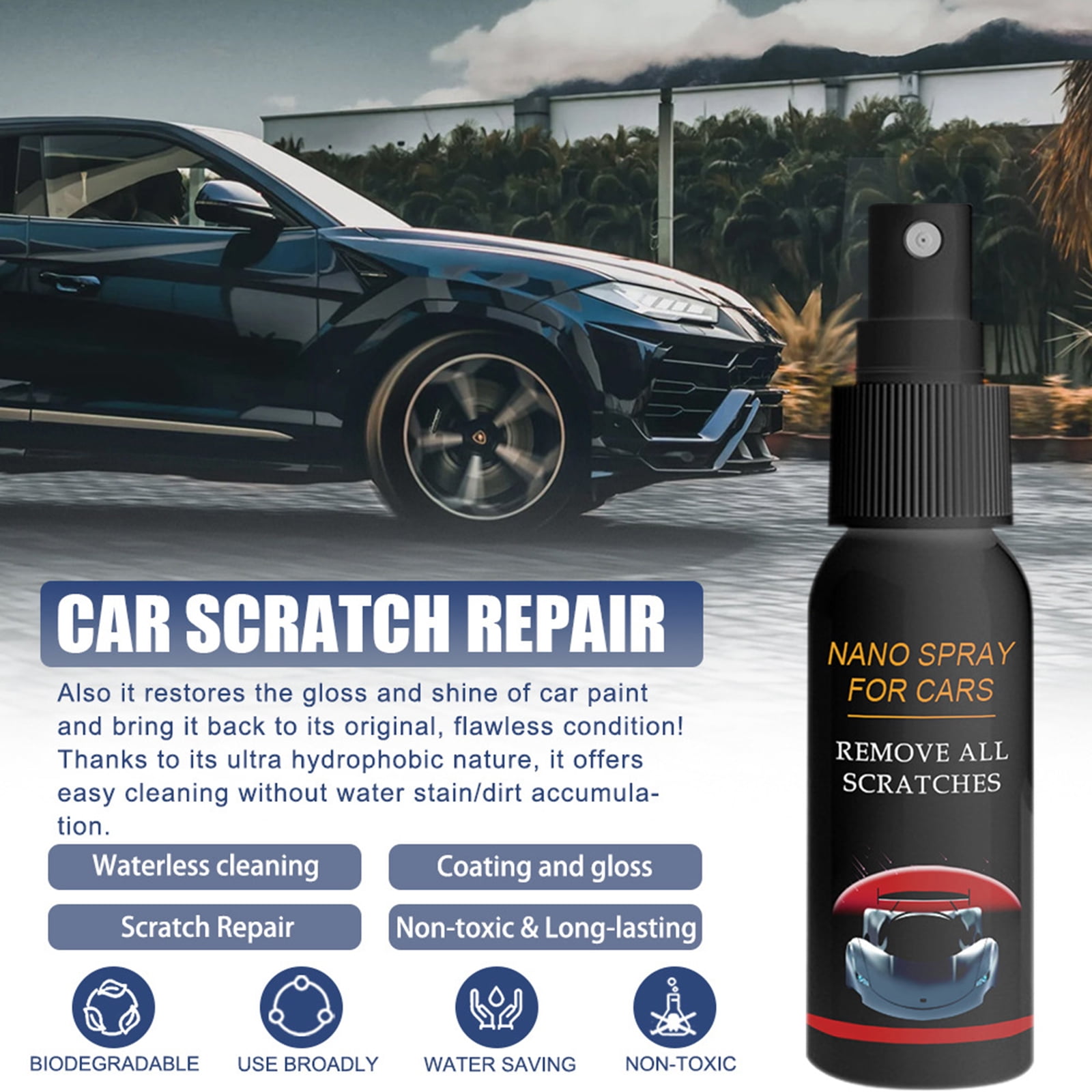  Peachloft Nano Car Scratch Repair Spray, P40 Car Scratch Quick  Repair Nano Spray, Nano Car Scratch Remover for Deep Scratches, Nano  Sparkle Cloth Car Scratch Remover, 120ml (2PCS) : Automotive