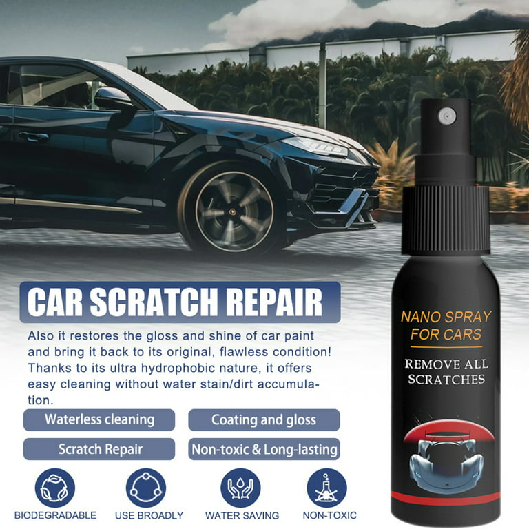  WOSLXM Nano Car Scratch Repair Spray, Car Scratch Nano Spray  Repair, Nano Spray Car Scratch Repair, Nano Ceramic Crystal Coating Car  Fine Scratch Removal Spray (2PCS-120ML) : Automotive