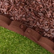 GroundSmart SmartLoc Scallop Landscape Edging, 4 Red Rubber Garden Edging Border, 4 pack