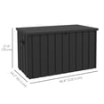 thumbnail image 3 of Outsunny 119 Gallon Deck Box, Outdoor Storage Box with Wheels, Dark Grey, 3 of 10