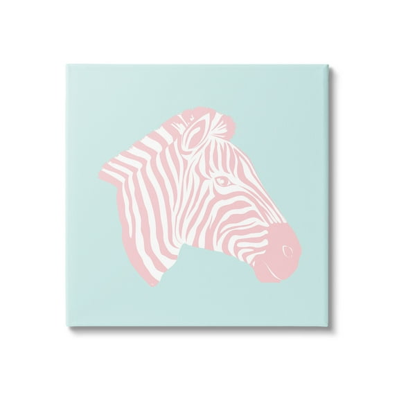 Stupell Industries Pastel Zebra Portrait Animals & Insects Painting Gallery Wrapped Canvas Art Print Wall Art, 17 x 17