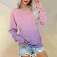 thumbnail image 2 of ManxiVoo Womens Hoodless Pocket Sweatshirt Casual Soft Thermal Pullover Top for Everyday Wear L Size Pink, 2 of 5