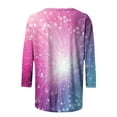 thumbnail image 6 of YUGYXL Trendy 3/4 Sleeve Tshirts for Women Sparkly Sequin Comfy Shirts Crew Neck Lightweight Tops Casual Soft Tunics Blouse Vacation Tees, 6 of 6
