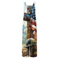 thumbnail image 4 of JURANMO Rompers for Women 4th of July Outfits 2025 Summer American Flag Printed Fashion Jumpsuit Sleeveless Strap Cute Bib Overall with Pocket Blue S Todays Sale, 4 of 9