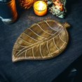 thumbnail image 4 of Ajuny Handcarved Wooden Tray Decorative Leaf Design for Serve Food Snacks Dinner Dining for Kitchen Bar Home 10x6 inch, 4 of 11