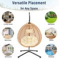 thumbnail image 5 of Jopath Hanging Egg Chair with Stand, Sturdy Hammock Chair with Rattan Weaving, Swing chairs with Soft Removable Cushion for Balcony Bedroom Garden Brown+Yellow, 5 of 9