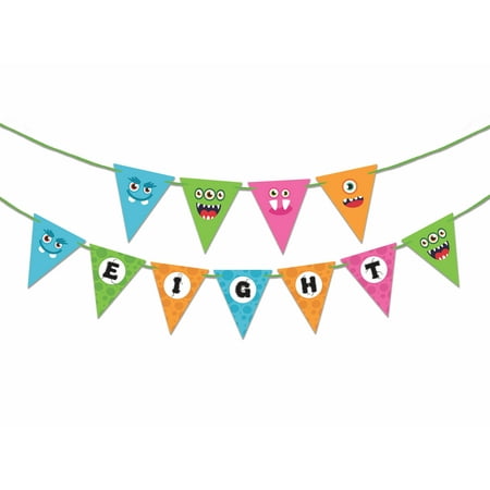 Inkdotpot Birthday Backdrops For PartyI Am EightCarnival Party Supplies For Boy MonsterBirthday Banners