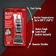 ABRO RTV Silicone Sealant and Gasket Maker: Up to 500 Degree F Heat, High Temp Silicone Sealant/Head Gasket Sealant, 3 oz/85g Tube - Black
