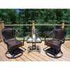 Oakland Living Tuscany All-Weather Wicker Swivel Chat Set