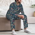 thumbnail image 7 of Fotbe berry Nuts Leaf Pattern Long Sleeve Pajama Set for Men,Sleepwear Set,2-piece Loungewear Set,Soft PJs Comfy Nightwear with Pockets-X-Large, 7 of 7