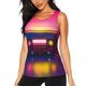 thumbnail image 1 of Balery Neon Cassette Tape Camiseta sin mangas estampada ligera para mujer, tops de entrenamiento sin mangas, camisetas de yoga transpirables de secado rápido.-X-Large, 1 of 7