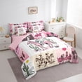 thumbnail image 3 of jejeloiu Western Cowgirl 7pcs Bedding Comforter Set,Farm Animal Horse Queen Bedding Sets For Girls Kids Reversible, 3 of 8