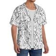 thumbnail image 2 of Kdxio Men's Hawaiian Shirt for Men Short Sleeve Shirt Black White Music Summer Casual Holiday Beach Button Down T-Shirts, 2 of 7